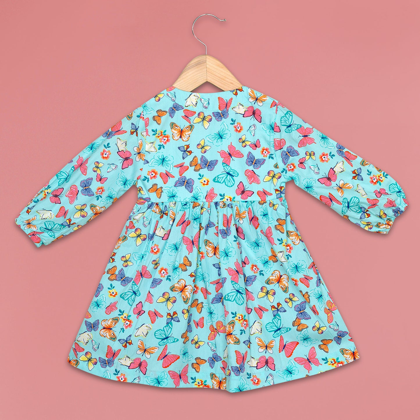 KOPA Butterfly Print Full Sleeve Dress