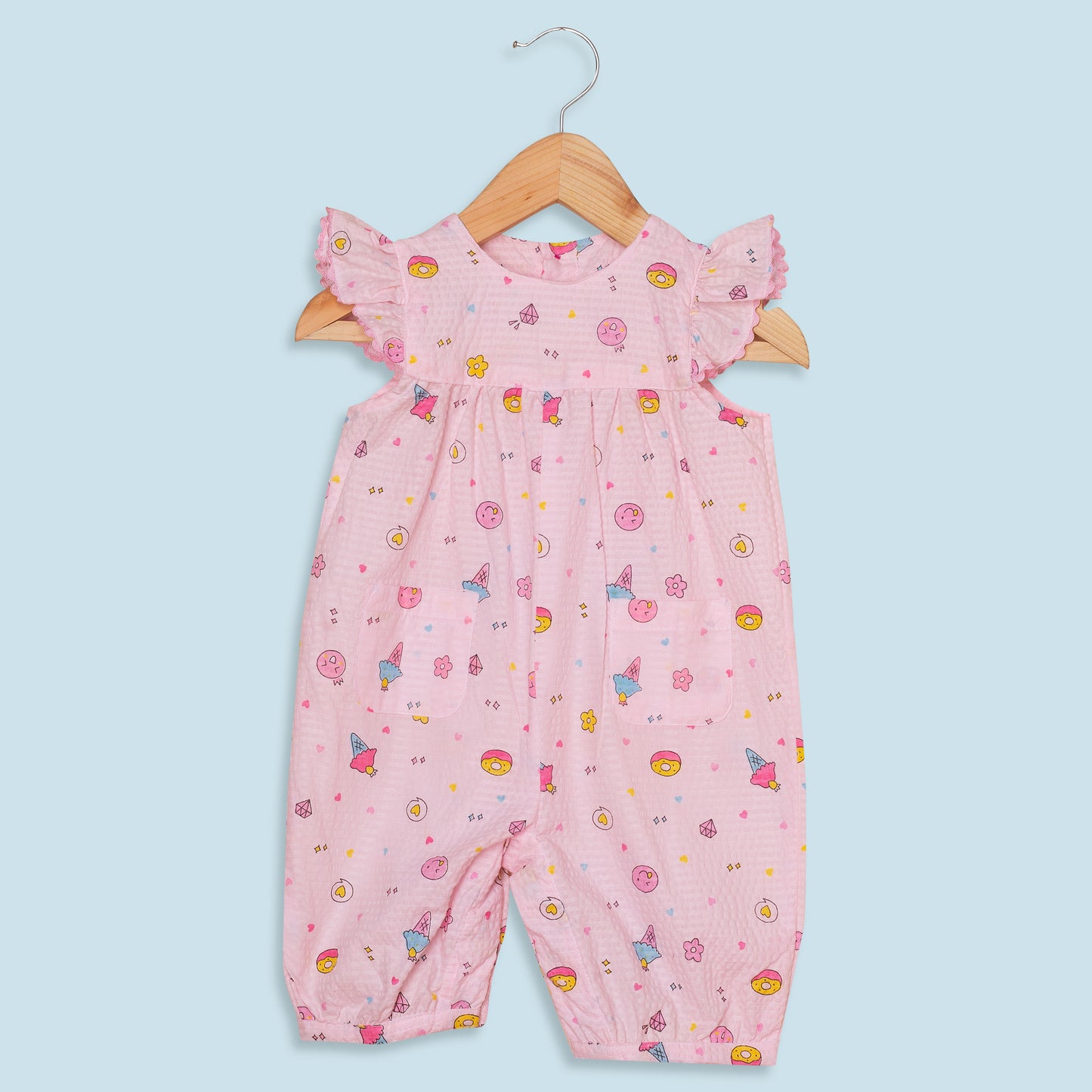 KOPA Ice Cream Print Seersucker Romper